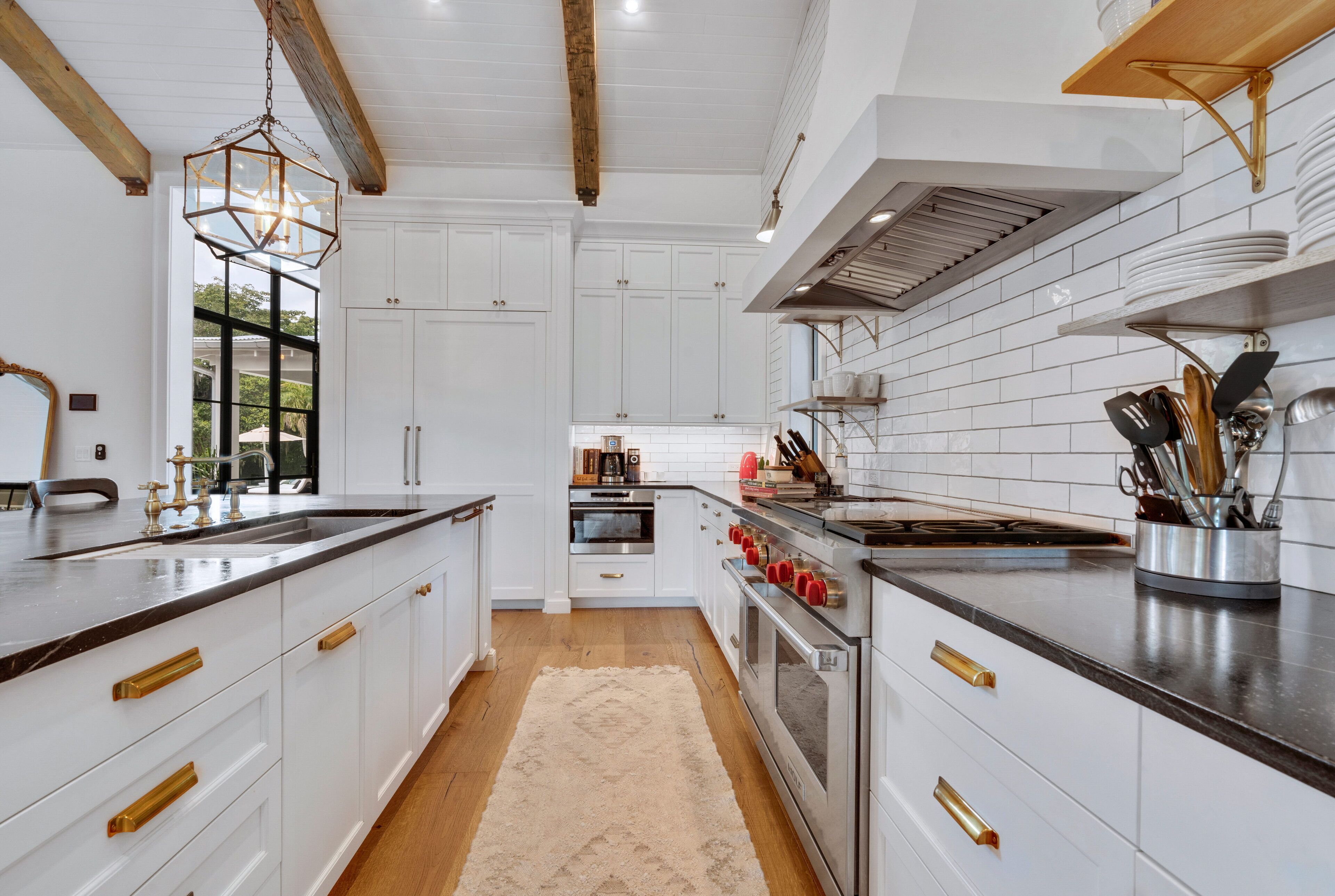 Chefs kitchen with large island for dining and food prep. So much space!