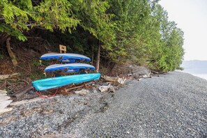 On the beach, beach towels