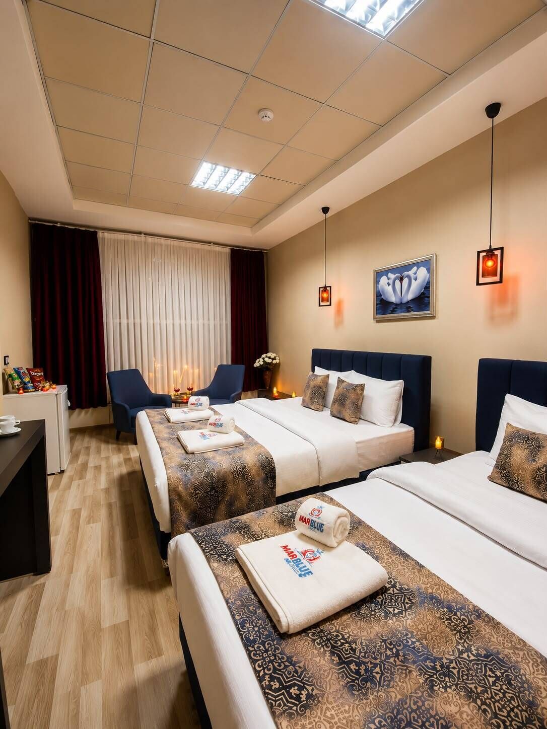 Premium bedding, minibar, desk