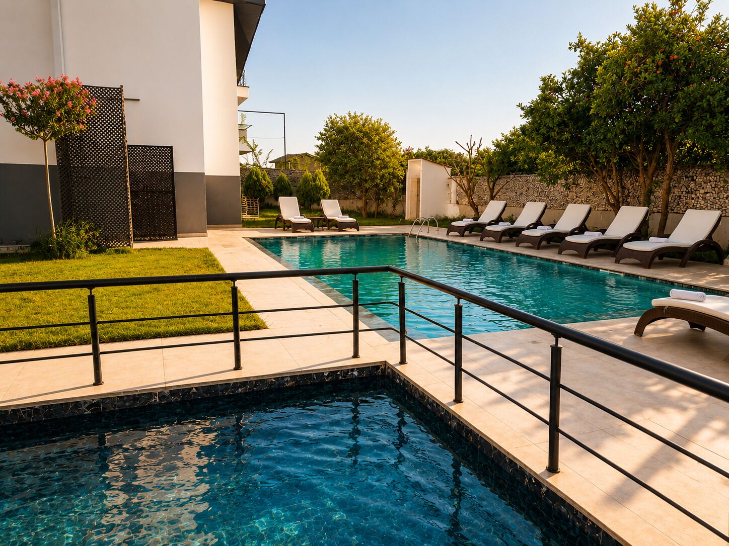 Indoor pool, outdoor pool, free cabanas, pool umbrellas