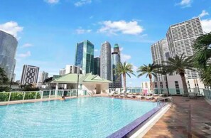 Outdoor pool, a heated pool