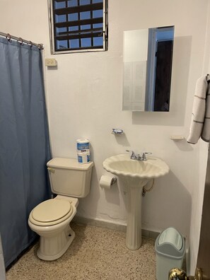 Shower, towels, soap