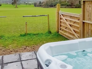 Outdoor spa tub - Brynog Mansion Apartment (Lampeter)