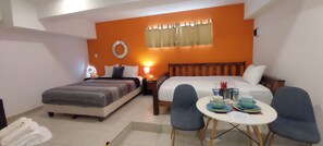 Studio Apartment | Down comforters, in-room safe, desk, laptop workspace