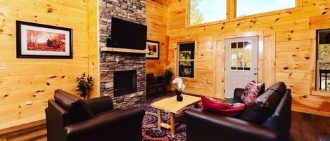 Smart-tv och eldstad