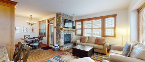 Televisión, chimenea