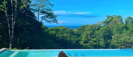 Alberca al aire libre y alberca infinita