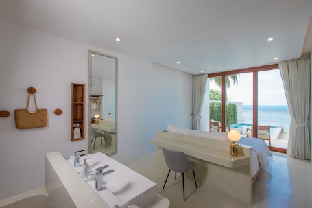 1 bedroom beachfront private pool | In-room safe, laptop workspace, iron/ironing board, free WiFi. White Whale Beachfront Pool Villa