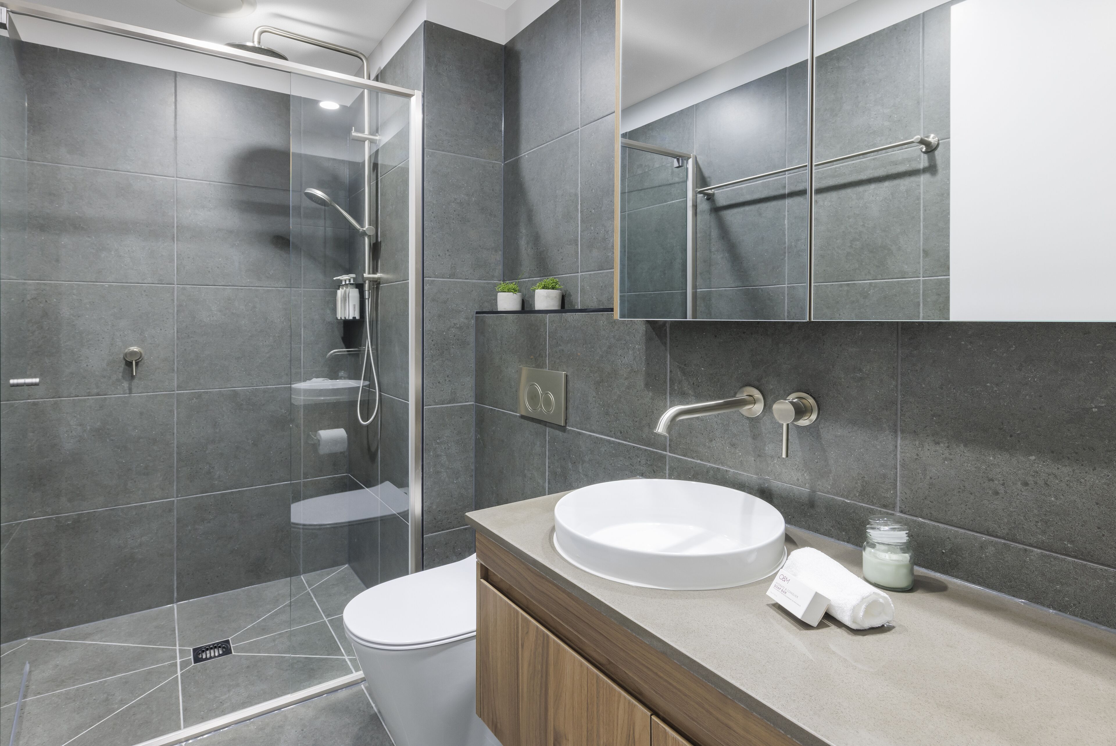 shower, rainfall showerhead, eco-friendly toiletries, hair dryer