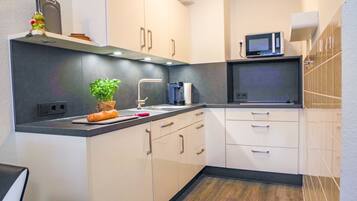 Kühlschrank, Mikrowelle, Herdplatte, Geschirrspüler