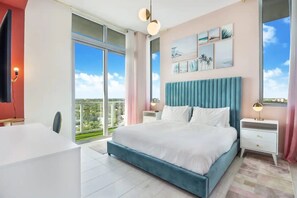 2 bedrooms, desk, iron/ironing board, travel cot