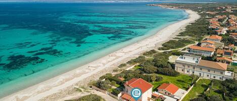 On the beach, beach towels