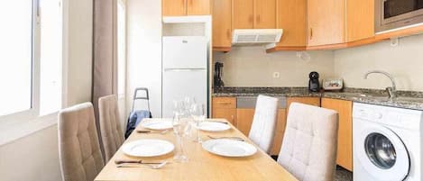 Fridge, microwave, coffee/tea maker, toaster