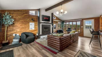 Fernseher, Kamin, Stereoanlage, Arbeitsbereiche