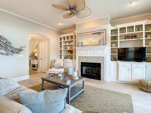 Smart TV, fireplace, printers