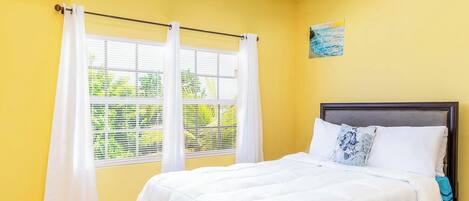 1 bedroom, desk, laptop workspace, iron/ironing board