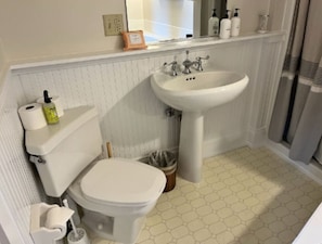 Baignoire, sèche-cheveux, serviettes fournies