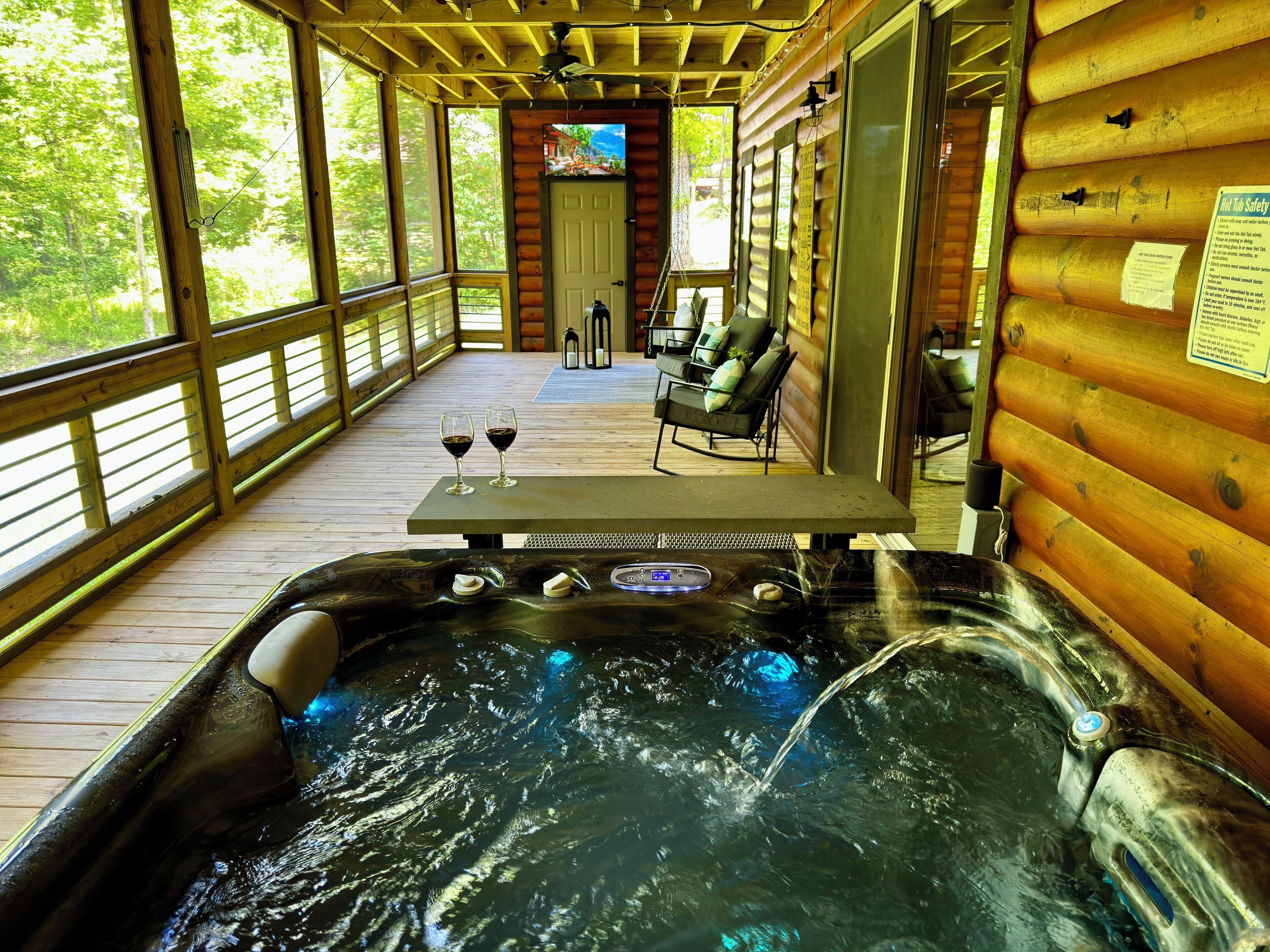 Indoor spa tub