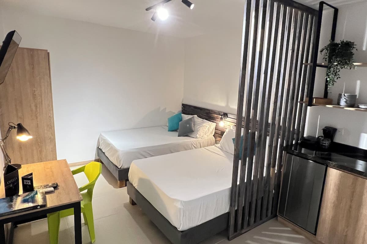 Executive vierpersoonskamer | 2 slaapkamers, luxe beddengoed, donzen dekbedden, pillowtop-bedden