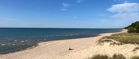 Chaises longues, serviettes de plage