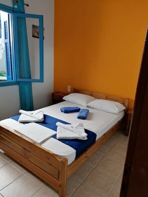 1 bedroom, desk, iron/ironing board, travel crib - "Eftopia Sea front apt.( 67 sq.m.), 3min. from the beach!! (Glossa Skopelos Island)
