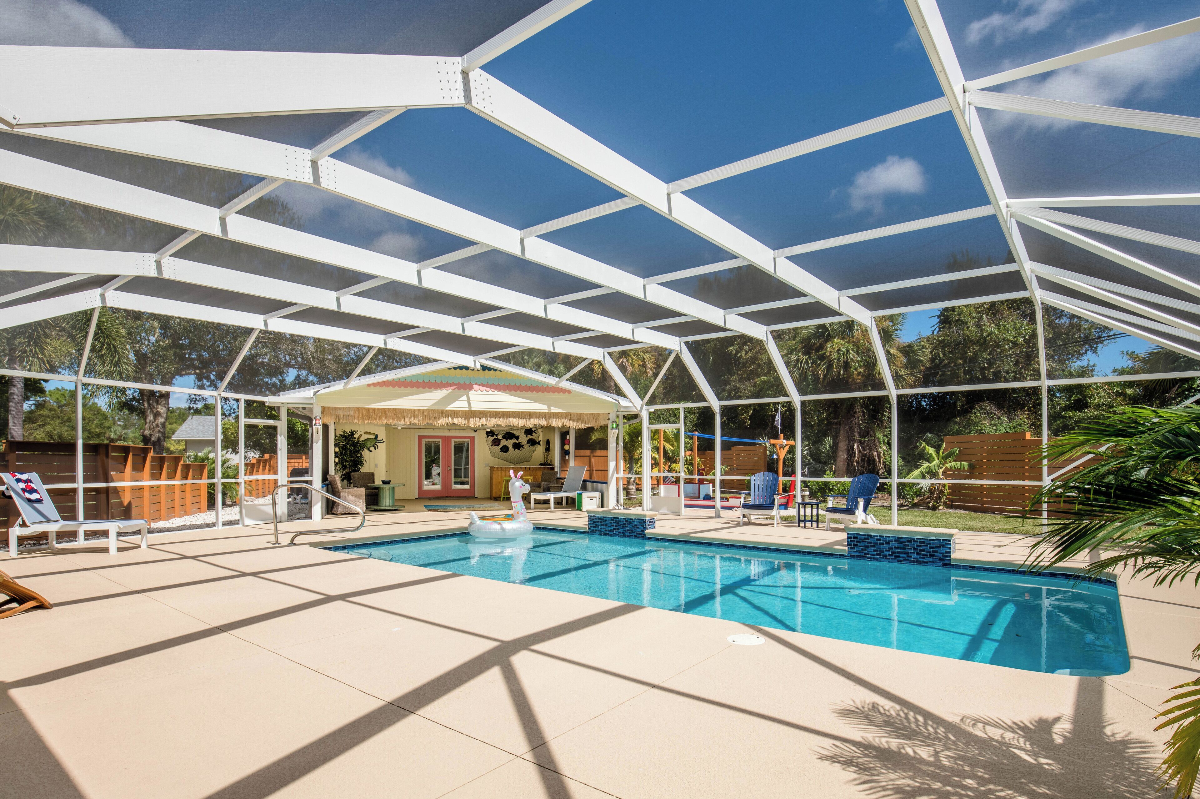 Piscine extérieure, piscine chauffée