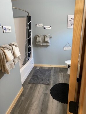 Hair dryer, towels