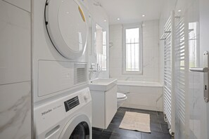 Hair dryer, towels