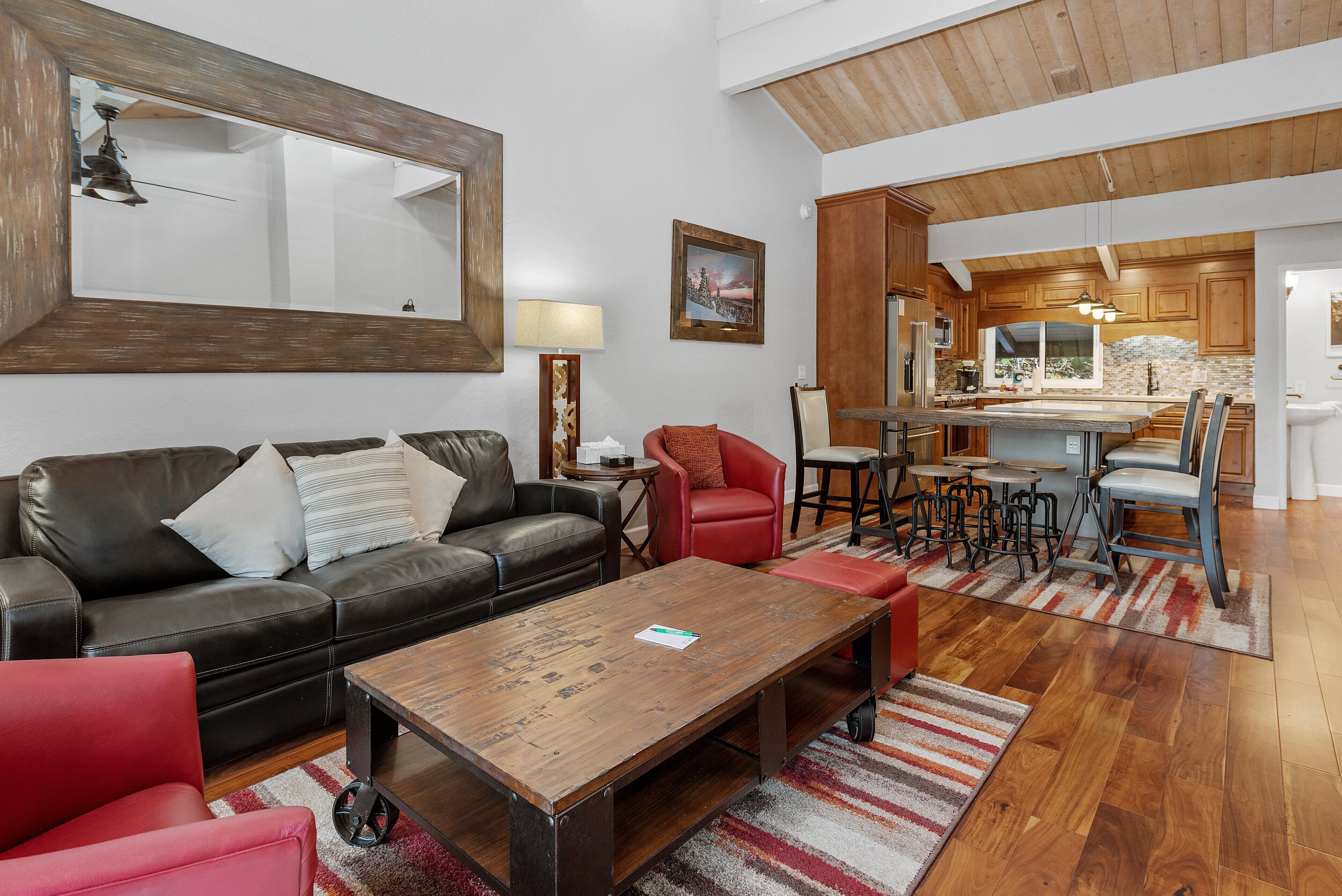 Smart TV, fireplace, DVD player