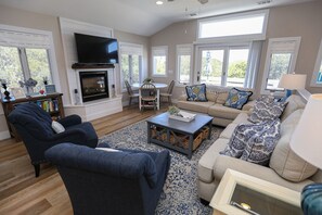 TV, DVD player - Summer Breeze - 5 BR Oceanside Home - Private Pool, Hot Tub, Short Walk To Beach (Southern Shores)