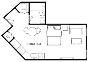 Floor plan - Blue Line Beauty In The Heart Of Chicago - 747 Lofts Cabin 303 by RedAwning (Chicago)