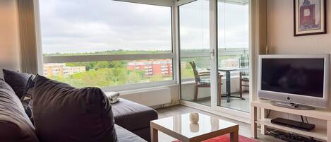 Télévision, lecteur de DVD, table de tennis de table, chaîne hi-fi