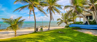 Beachfront home with private pool, beach access, balcony with ocean views, patio