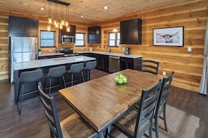 Fridge, microwave, oven, stovetop - Elegant Getaway - 4BR Cabin & Indoor Pool! (Sevierville)
