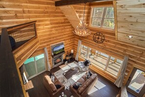 Smart TV, fireplace, table football