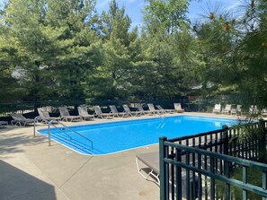 A heated pool - Secluded Kingfisher #18 in Saugatuck: 3BR, 2BA, Hot Tub, sleeps 8. (Saugatuck)