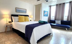 2 bedrooms, desk, iron/ironing board, travel crib