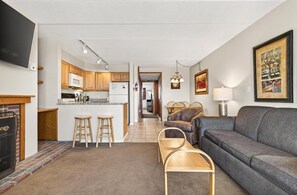Condo, 1 King Bed with Sofa bed (Pinnacle F14) | Living area - Pinnacle F14 (Killington)