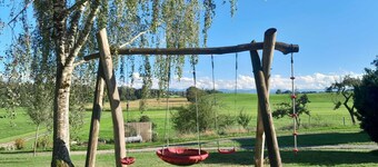 Vacation apartment on a farm in the beautiful Allgäu with sunbathing lawn and fireplace