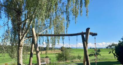 Ferienwohnung auf dem Bauernhof im schönen Allgäu mit Liegewiese und Feuerstelle