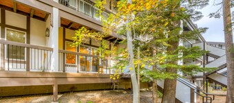 Olympic Valley condo with pool, hot tub, tennis, fireplace, & private balcony