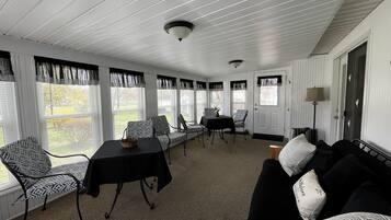 Smart TV, DVD player, books, music library