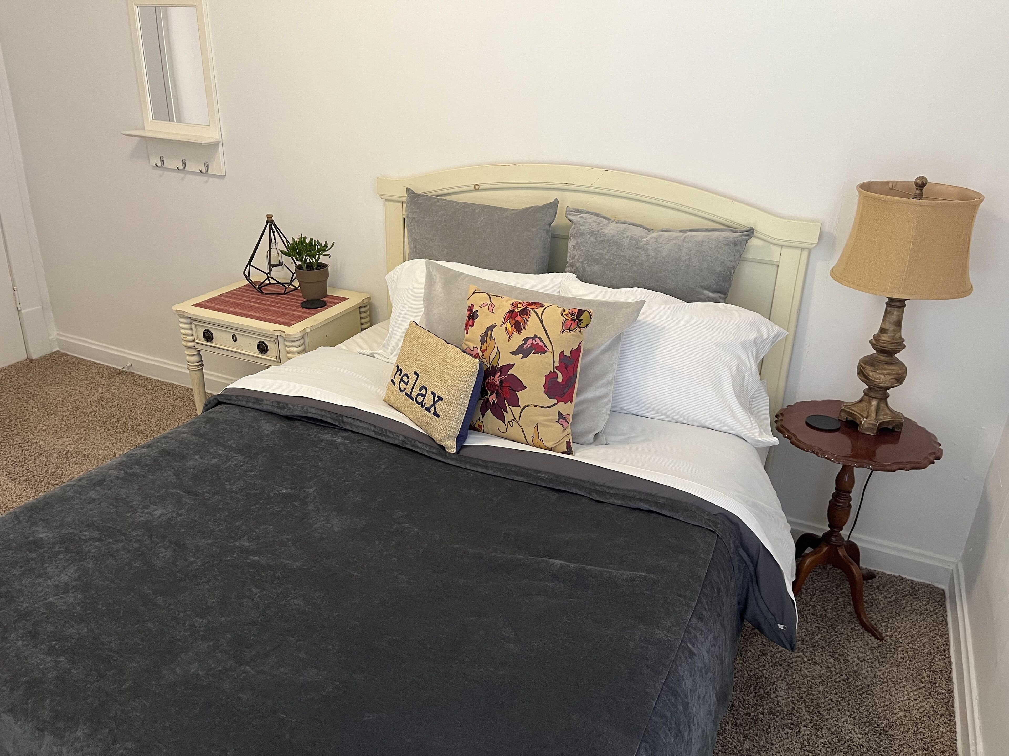 1 bedroom, desk, iron/ironing board, travel crib