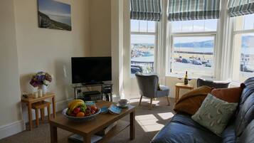 TV, DVD player, books