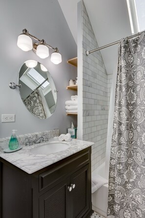 Hair dryer, towels