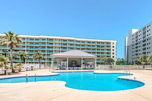 Indoor pool, outdoor pool - Beach View Condo, Indoor Pool Sleeps 10 /King Bed in Fort Morgan, Steps to Beach (Gulf Shores)