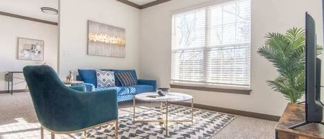 TV, fireplace, offices