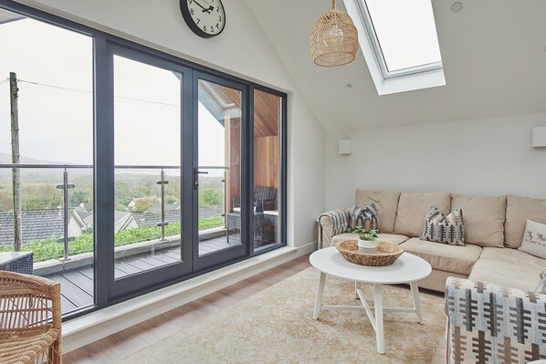 Smart TV, fireplace, DVD player