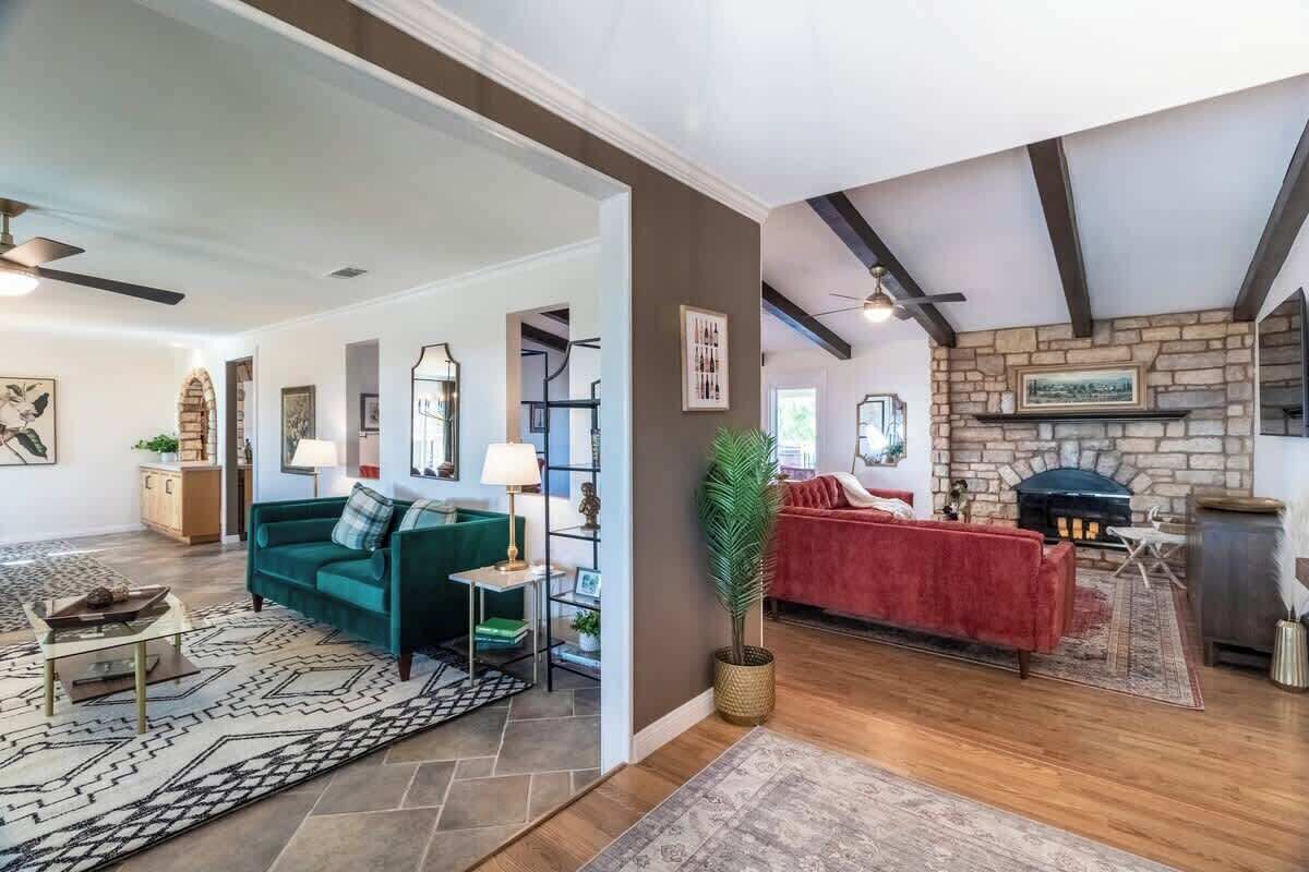 Smart TV, fireplace, video games, foosball