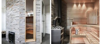 Spa cabin with jacuzzi and firewood sauna